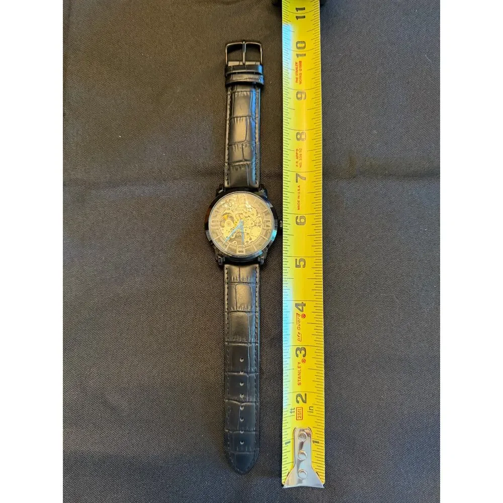 Stuhrling Original Skeleton Black Watch Polished Stainless Steel CAL.ST-90050
